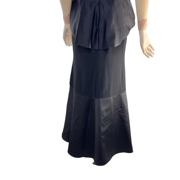 WHITE by VERA WANG Women’s Dress Black Strapless Peplum Full Length Size 4 - Picture 6 of 16